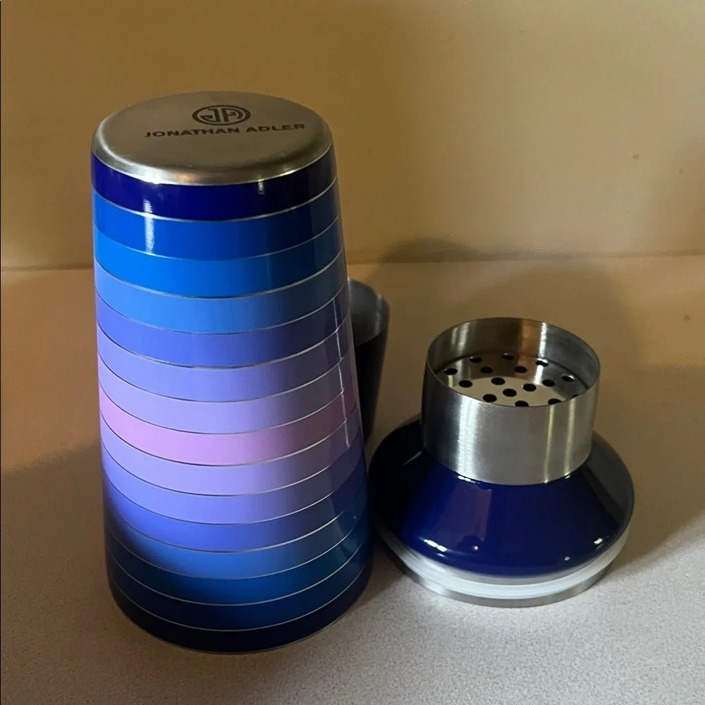 Jonathan Adler Blue and Purple Cocktail Shaker